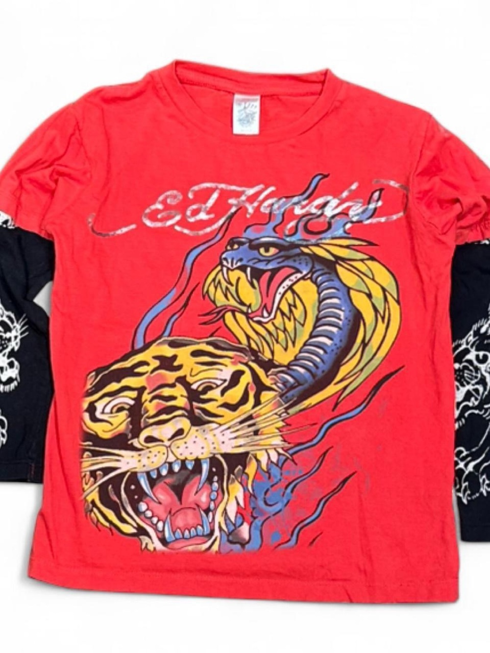 Y2K Ed Hardy Dragon Tattoo Double Layered Longsleeve Shirt